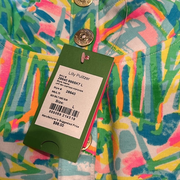 Lilly Pulitzer UPF 50+ Captain Popover in Multi Sea Salt & Sun Size Large NWT - Picture 7 of 10